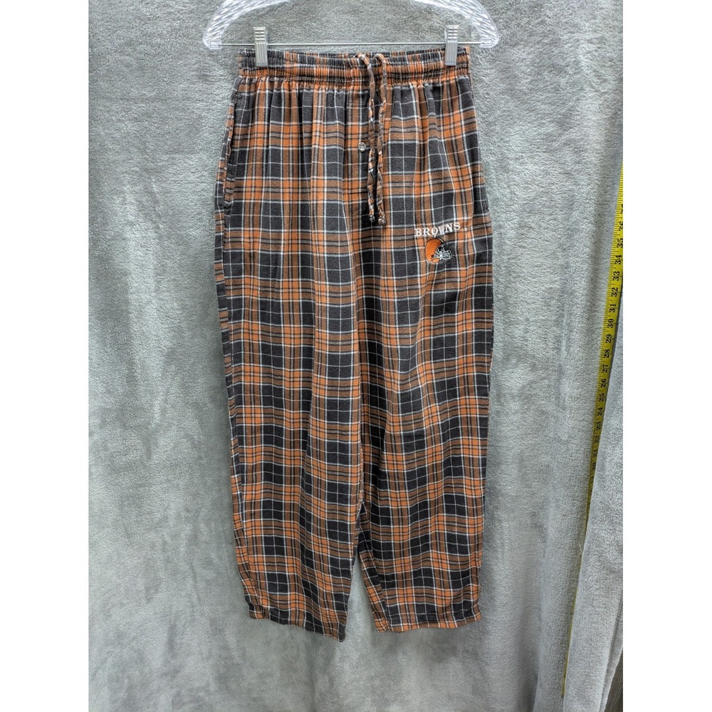 Cleveland Browns Flannel Pants Womens Medium Plaid NFL Sports Loungewear Pockets
